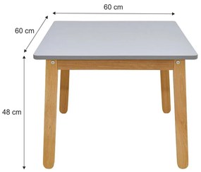 Masuta copii Woody gri L60 cm