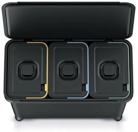Coș de gunoi SYSTEMA pentru deșeuri sortate 3 x 10 l negru
