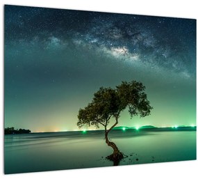 Tablou pe sticlă cu cerul nocturn (70x50 cm)