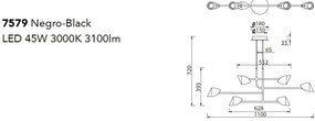 Lustra LED suspendata design modern CAPUCCINA 45W negru