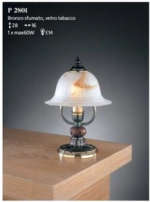 Lampa de masa rustica design italian din alama cu lemn 2801