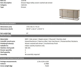 Dulap design LUX Napa Valley stejar albit 114778 HZ