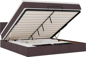 vidaXL Cadru de pat otoman cu saltea țesătură maro închis 160x200cm