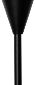 Lampa de podea modernă neagră cu sticlă fumurie - Drop