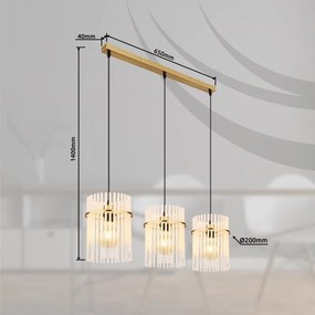 Lustra moderna cu 3 pendule GORLEY auriu