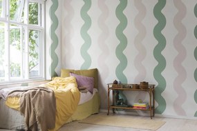 Fototapet, Wobbly, Green &amp; Pink, Rebel Walls