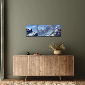 Tablou - Munții pictați (cu ceas) (90x30 cm)