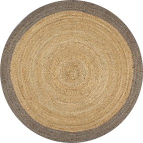 vidaXL Covor manual cu margine gri, 90 cm, iută