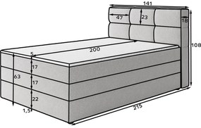 Pat boxspring Kasped 140x200 cm Royal 01