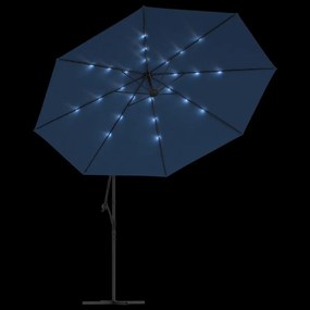 Umbrela in consola cu lumini LED, albastru azuriu, 350 cm azure blue, 350 cm