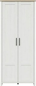 Dulap LOKSA, alb/stejar, PAL laminat, cu 2 usi, 85x37x201 cm