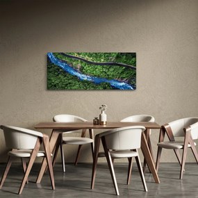 Tablou - Râu între munți, Caucaz, Rusia (120x50 cm)