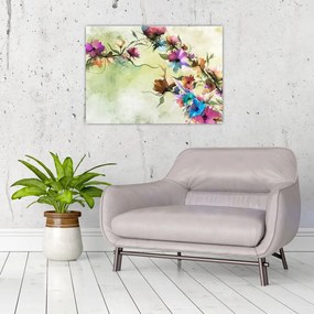 Tablou pe sticlă - Pictua cu flori (70x50 cm)