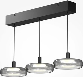 Lustra cu 3 pendule LED Float sticla fumurie