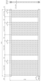 Radiator portprosop electric pentru baie Aqualine DIRECT-E 400W/230V 132 cm alb