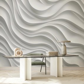 Fototapet - Valuri Albe 3D (147x102 cm)