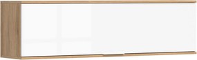 Dulap suspendat ZELE, stejar wotan/alb lucios, PAL laminat, 135x31x37