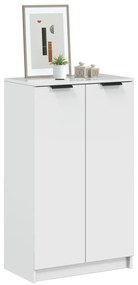 vidaXL Pantofar, alb extralucios, 59x35x100 cm, lemn compozit