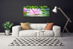 Tablou pe panza canvas Water Flower Art Roz Verde