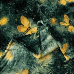 Patura microplus YELLOW BUTTERFLY, verde inchis Dimensiune: 160 x 200 cm