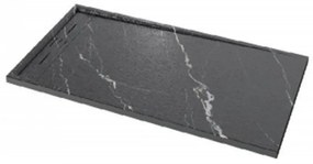 Cadita de Baie din Compozit, 90×90 cm, Carrara Black LS