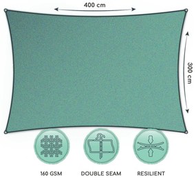 Parasolar dreptunghiular, 3 × 4 m, poliester
