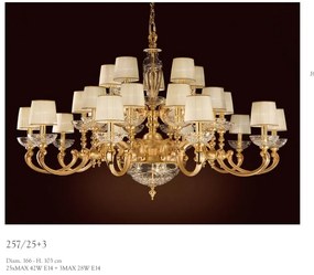 Candelabru XXL cu 25 brate LUX realizat manual Ofelia