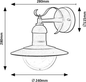 Brilagi - Aplica de exterior MOLDE 1xE27/60W/230V IP44 negru