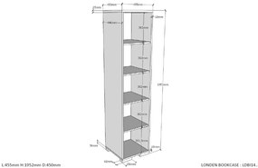 Set LONDON format dintr-un birou cu cărucior și bibliotecă.