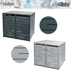 STILISTA Dulap pentru 2 coșuri de gunoi, 132 x 80 x 116 cm,