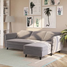 Colțar gri extensibil cu tapițerie din catifea Perry – Støraa