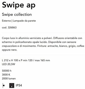 Aplica LED orientabila pentru exterior IP54 Swipe ap gri