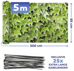 Paravan pentru balcon verde din plastic 500x85 cm Wilder Wein – Maximex