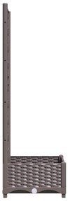 Jardiniera de gradina cu spalier maro, 40x40x121,5 cm, PP 1, Maro, 40 x 40 x 121.5 cm