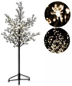 Copac decorativ cu LED-uri cu flori - 1,5 m, alb cald