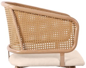 Set de 2 scaune de sufragerie cu spătar din ratan, Bej+Maro | Aosom Romania