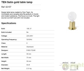 Veioza / Lampa design modern minimalist TEN cupru 62157