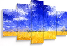 Tablou - Pictură în ulei, câmp auriu (150x105 cm)