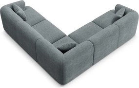 Colțar gri închis cu tapițerie din catifea reiată Campi – Cosmopolitan Design