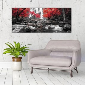 Tablou - Cascade în peisajul de toamnă (120x50 cm)