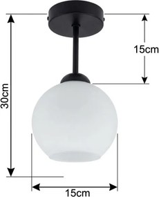 BRILAGI - Lustră LED aplicată RETRO GLASS 1xE27/60W/230V Ø 15 cm negru/alb