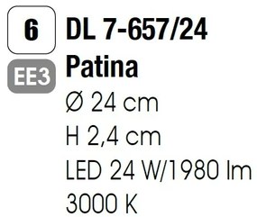 Plafoniera LED Bully 24cm Antique Brass