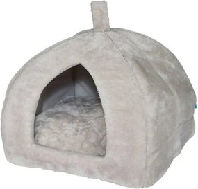 Cuib pufos pentru caine/pisica HUISE 40x35 cm, gri deschis