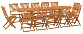 3086993 vidaXL Set mobilier de grădină 13 piese 280x90x75cm, lemn masiv acacia