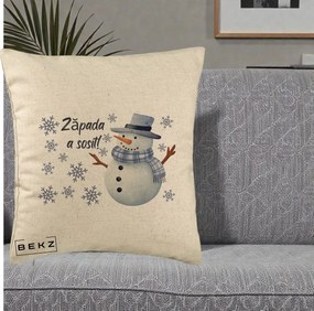 Perna Decorativa Zapada a Sosit Om de Zapada, 40x40 cm, Bej, Husa Detasabila, Perna Inclusa, BEKZ®