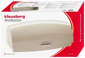 Cutie pentru paine Klausberg KB 7932, 45 cm, Maner ergonomic, Metal, Bej