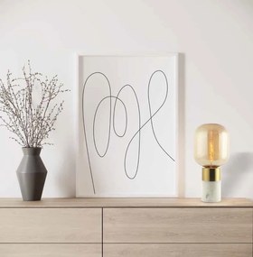 Veioza, lampa de masa design modern Crid alb, champagne, alama