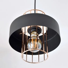 LED Lustră pe cablu VOLTA 2xE27/15W/230V neagră/aurie