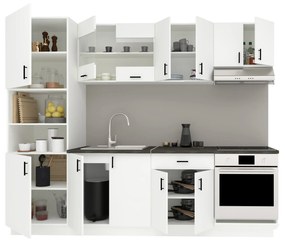 Set Bucatarie Karo V20, Alb, Blat Thermo 28 mm, L 260 cm