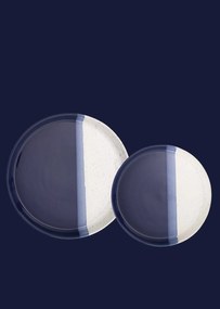 Set 2 Farfurii Artizan Albastru Arhitect (1 Farfurie 25 cm,1 Farfurie 20 cm)